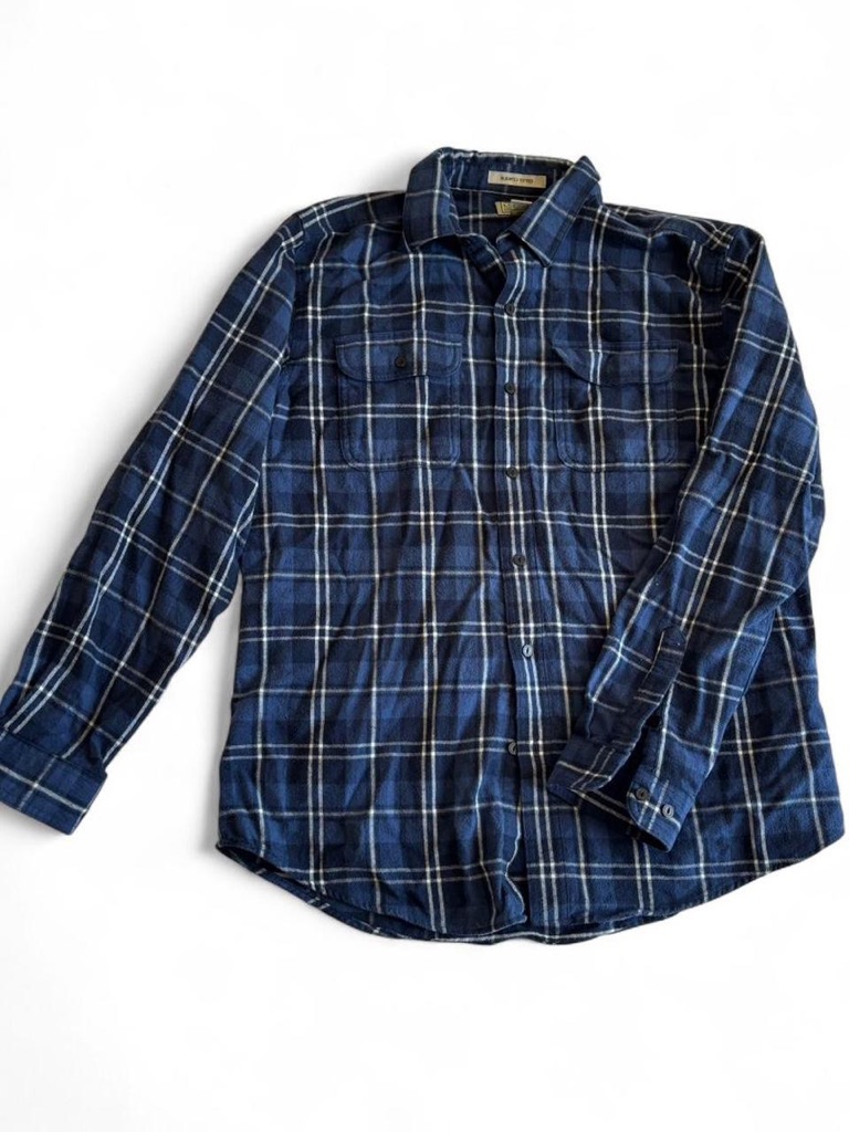 L.L. Bean Men's Blue Plaid Button-Up Shirt 100% Cotton - Sz L